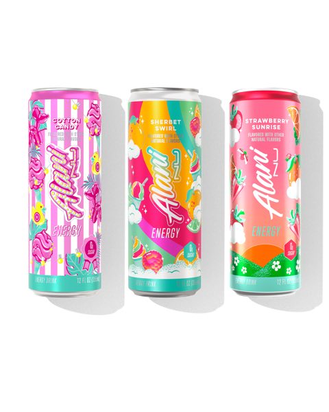 Cotton Candy, Sherbet Swirl and Strawberry Sunrise cans